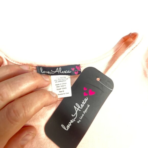 Love Alexa Girls Top Size M Unicorn Print Top Pink Ruffled Tie Sleeves Rayon Ble - Picture 6 of 8